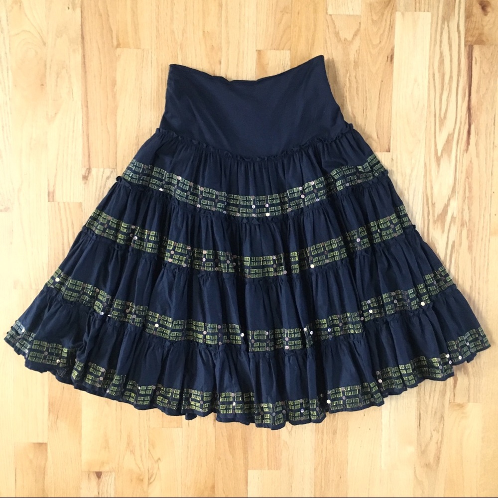 Black sequin maxi skirt